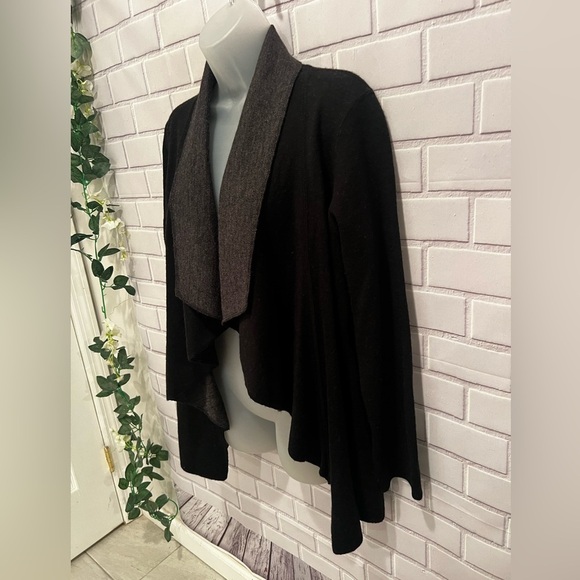 CLOTHES women black wool open cardigan/size M - Picture 3 of 8